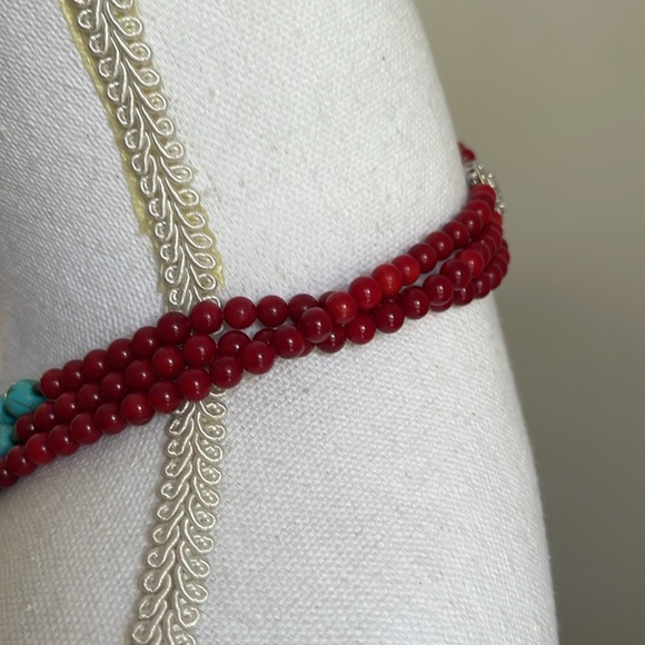 Genuine carnelian three layer necklace - Picture 3 of 7